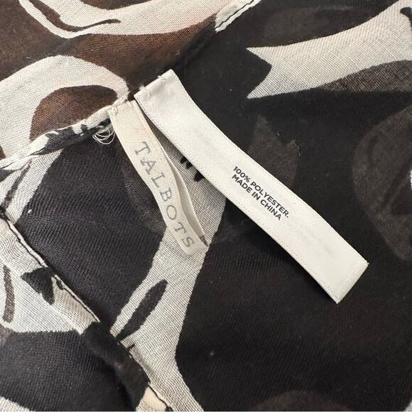 Talbots Infinity Scarf Black White Bow Classic Winter Lightweight Chic Feminine - Picture 3 of 8